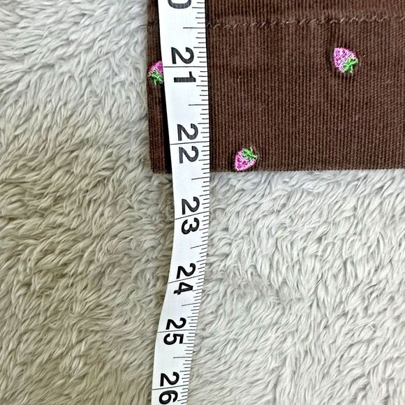 Lilly Pulitzer Brown Corduroy Strawberry Pants Size 8 Cropped Preppy‎ Wide Leg - Picture 7 of 16